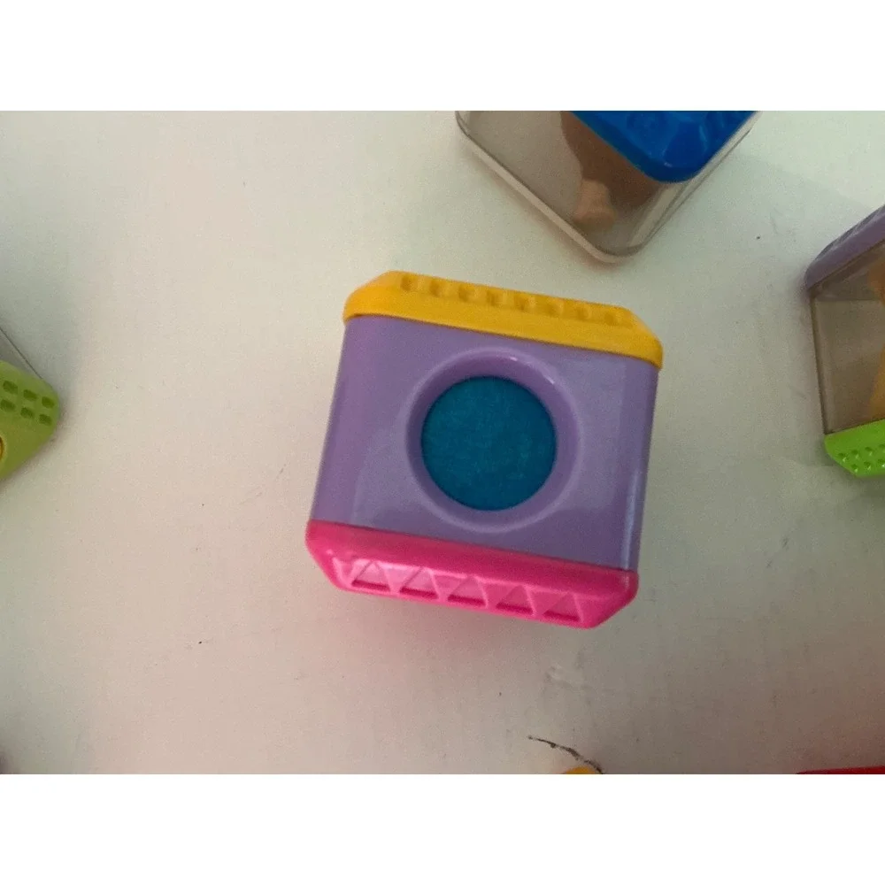 Fisher-Price Vintage Peek-a-Blocks Activity Sensory Building Blocks Set of 9